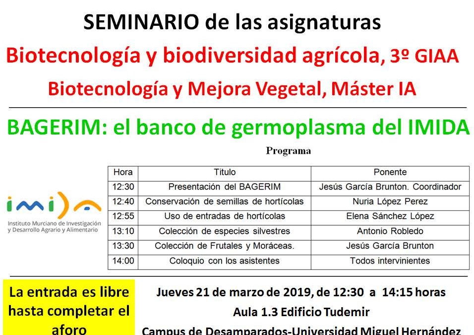 Biotecnología y Mejora Vegetal: Seminario