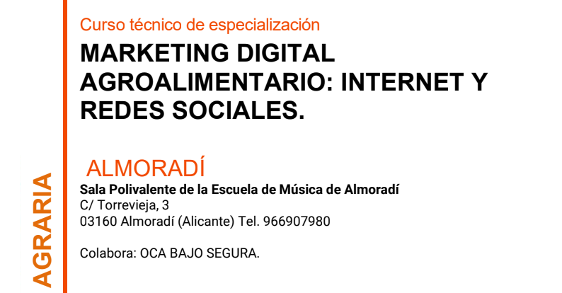 Curso «Marketing digital agroalimentario: internet y redes sociales»